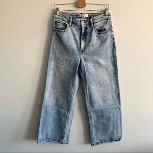 Abercrombie & Fitch The Crop Wide Leg Ultra High Rise Denim Jeans